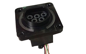Detailed display of charging gun socket waterproof testing mold